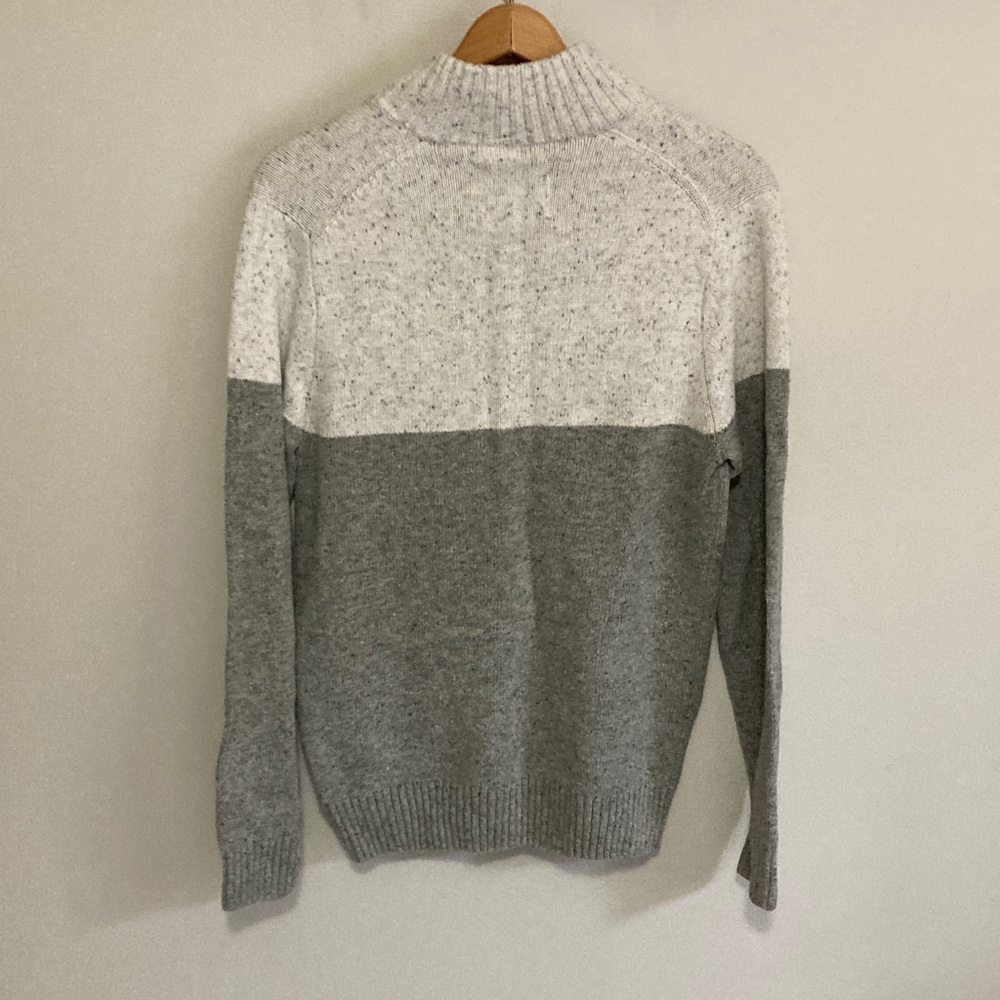 Sonoma Men's Two-Tone Zip-Up Sweater, collared quarter zip, Size Small, Gray - Picture 8 of 9